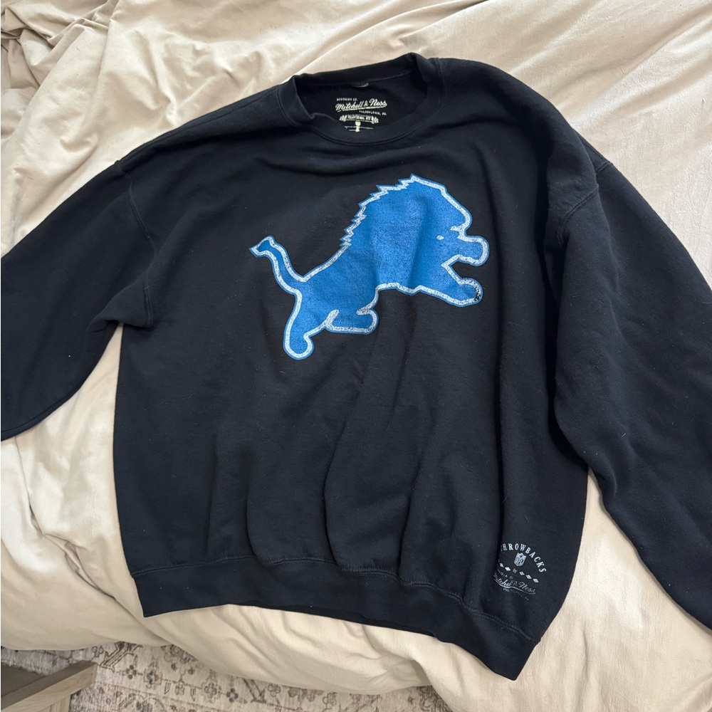 Black Detroit Lions vintage crewneck sweatshirt